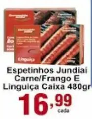 Rossi Supermercado Espetinhos Jundial Carne/ Frango E LInguica Caixa 480g oferta