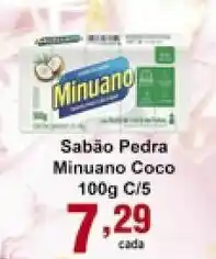 Rossi Supermercado Sabao Pedra Minuano Coco 100g c/5 oferta