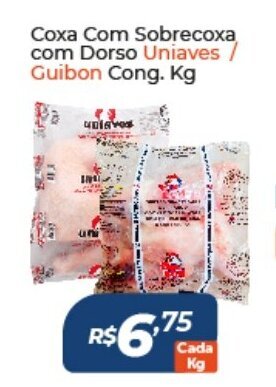 Coxa Com Sobrecoxa com Dorso Uniaves/ Guibon cong. 1kg