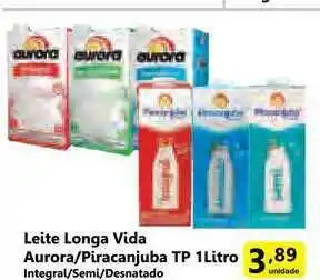 Comercial Esperança Leite Longa Vida Aurora Piracanjuba Tp 1L oferta
