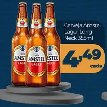 X Supermercados Cerveja Amstel Lager Long Neck 355ml oferta
