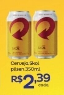 Super Lagoa Cerveja Skol Pilsen 350ml oferta