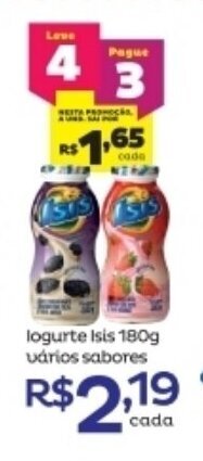 Super Lagoa Iogurte Isis 180g varios sabores oferta