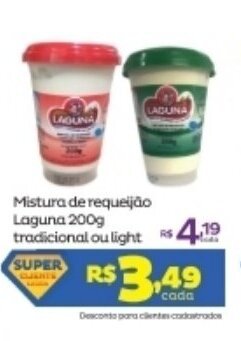 Super Lagoa Mistura de requeijao Laguna 200g tradicional ou light oferta