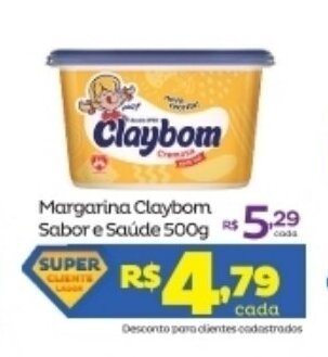Super Lagoa Margarina Claybom Sabor e Saude 500g oferta