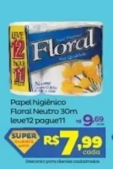 Papel Higiénico Floral Neutro 30m leve12 pague11
