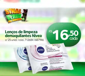 Farmácia Preço Popular Lencos de Limpeza Demaquilantes Nivea c/25 unid. oferta