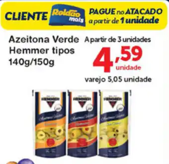 Roldão Azeitona Verde Hemmer tipos 140g/150g oferta