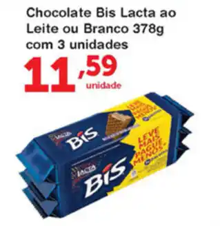 Roldão Chocolate Bix Lacta ao Leite ou Branco 378g com 3 unidades oferta