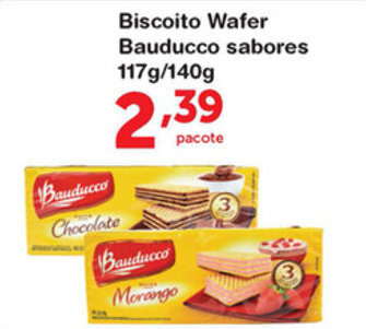 Roldão Biscoito Wafer Bauducco Sabores 117g/140g oferta
