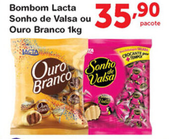 Roldão Bombom Lacta Sonho de Valsa ou Ouro Branco 1kg oferta