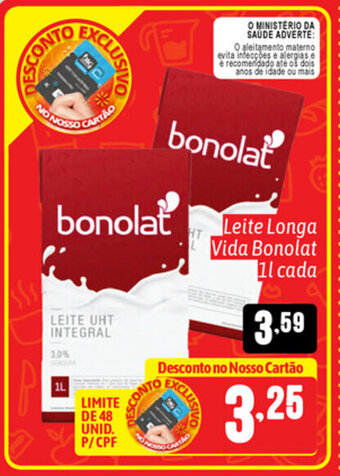 Supermercados Big Compra Leite Longa Vida Bonolat 1L cada oferta