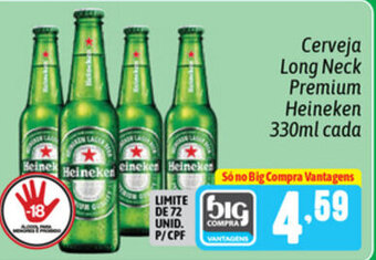 Supermercados Big Compra Cerveja Long Neck Premium Heineken 330ml cada oferta