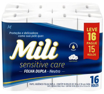 Peruzzo Papel higiênico mili sensitive care folha dupla 30m oferta