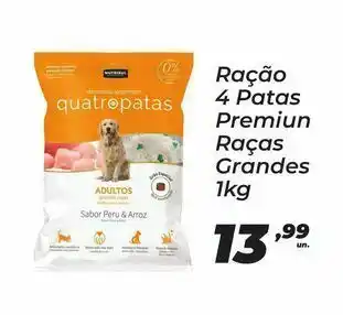 Ração 4 patas premiun raças grandes 1kg