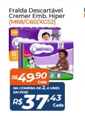 Atakarejo Fralda Descartavel Cremer Emb. Hiper oferta