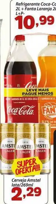 Confiança Supermercados Refrigerante Coca Cola + Fanta Laranja Cerveja Amstel 2L oferta