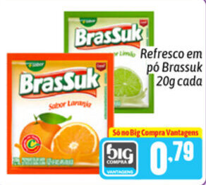 Supermercados Big Compra Refresco em po Brassuk 20g cada oferta