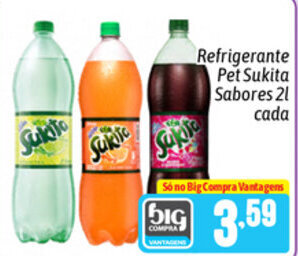 Supermercados Big Compra Refrigerante Pet Sukita Sabores 2L cada oferta