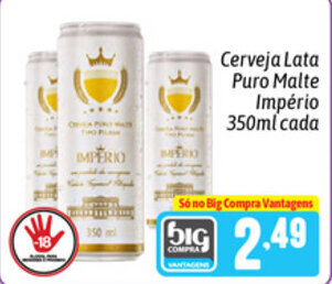 Supermercados Big Compra Cerveja Lata Puro Malte Imperio 350ml cada oferta