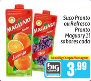 Supermercados Big Compra Suco Pronto ou Refresco Pronto Maguary 1L sabores cada oferta