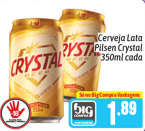 Cerveja Lata Pilsen Crystal 350ml Cada