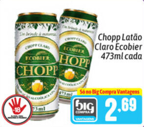 Supermercados Big Compra Chopp Latao Claro Ecobier 473ml cada oferta