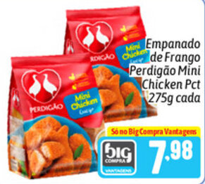 Supermercados Big Compra Empanado de Frango Perdigao Mini Chicken pct 275g cada oferta