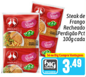 Supermercados Big Compra Steak de Frango Recheado Perdigao pct 100g cada oferta