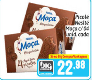 Supermercados Big Compra Picole Nestle Moca c/04 unid cada oferta