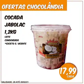 Chocolândia Cocada Jabolac Leite Condensado 1.2kg oferta