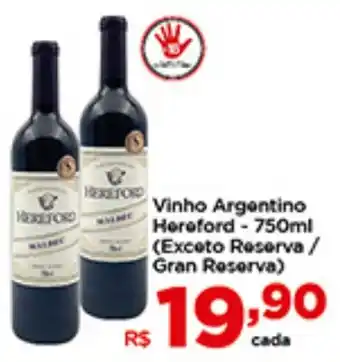 Shibata Supermercados Vinho Argentino Hereford - 750ml (Exceto Reserva/ Gran Reserva) oferta