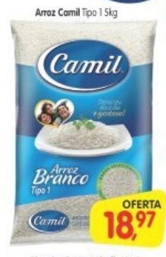 Cercadão Arroz Camil tipo 1 5kg oferta