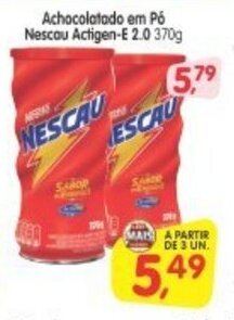 Cercadão Achocolatado em po Nescau Actigen-E 2.0 370g oferta