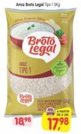 Cercadão Arroz Broto Legal Tipo 1 5kg oferta