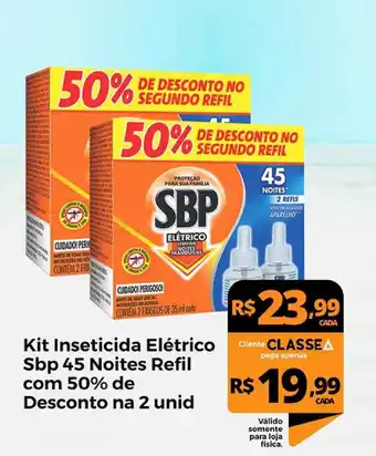 Delta Supermercados Kit Inseticida Elétrico Sbp 45 Noites Refil Com 50% De Desconto Na 2a Unidade oferta