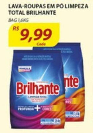 Assaí Atacadista Lava-roupas em po Limpeza Total Brilhante 1.6kg oferta