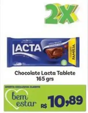 Covabra Supermercados Chocolate Lacta Tablete 165 grs oferta