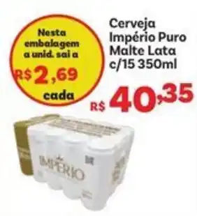 Covabra Supermercados Cerveja Império Puro Malte Lata c/15 350ml oferta