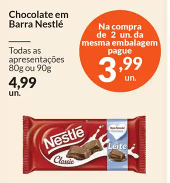 Comercial Zaffari Chocolate em Barra Nestle 80g ou 90g oferta
