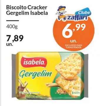 Comercial Zaffari Biscoito Cracker Gergelim Isabela 400g oferta