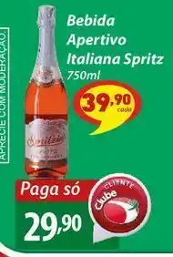 Bebida aperitivo italiana spritz