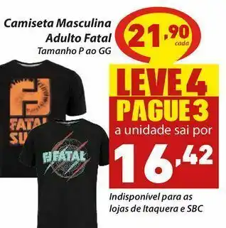 Camiseta masculina adulto fatal