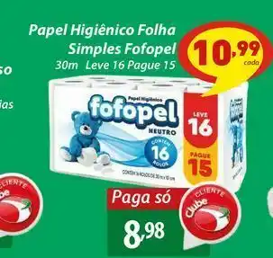 Papel higiênico fofopel 30 m