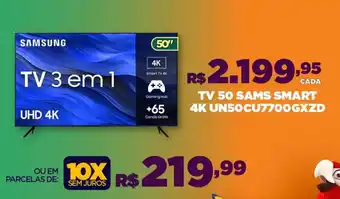DB Supermercados TV 50 SAMS SMART 4K UN50CU7700GXZD oferta