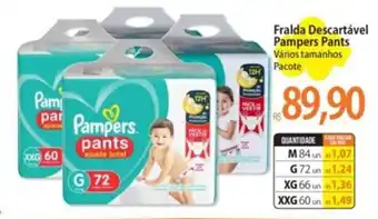 Atacadão Fralda Descartável Pampers Pants Vários tamanhos Pacote oferta