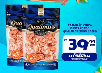 CAMARÃO CINZA DESCASCADO QUALIMAR 350G 40/50