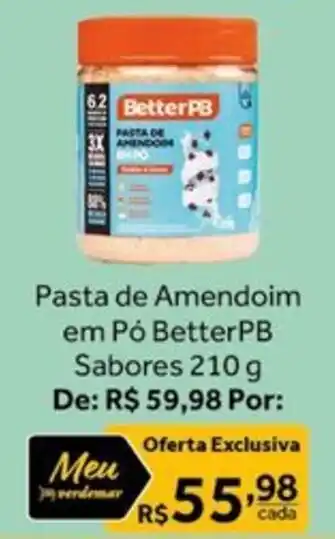 Verdemar Supermercado Pasta de Amendoim em Pó BetterPB Sabores 210 g oferta
