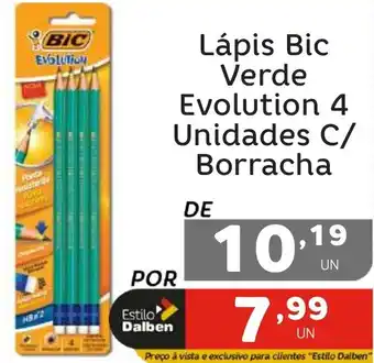Supermercado Dalben Lápis Bic Verde Evolution 4 Unidades C/ Borracha oferta