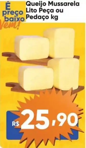 Atacado Vem Queijo Mussarela Lito Peça ou preço baixo Pedaço kg oferta